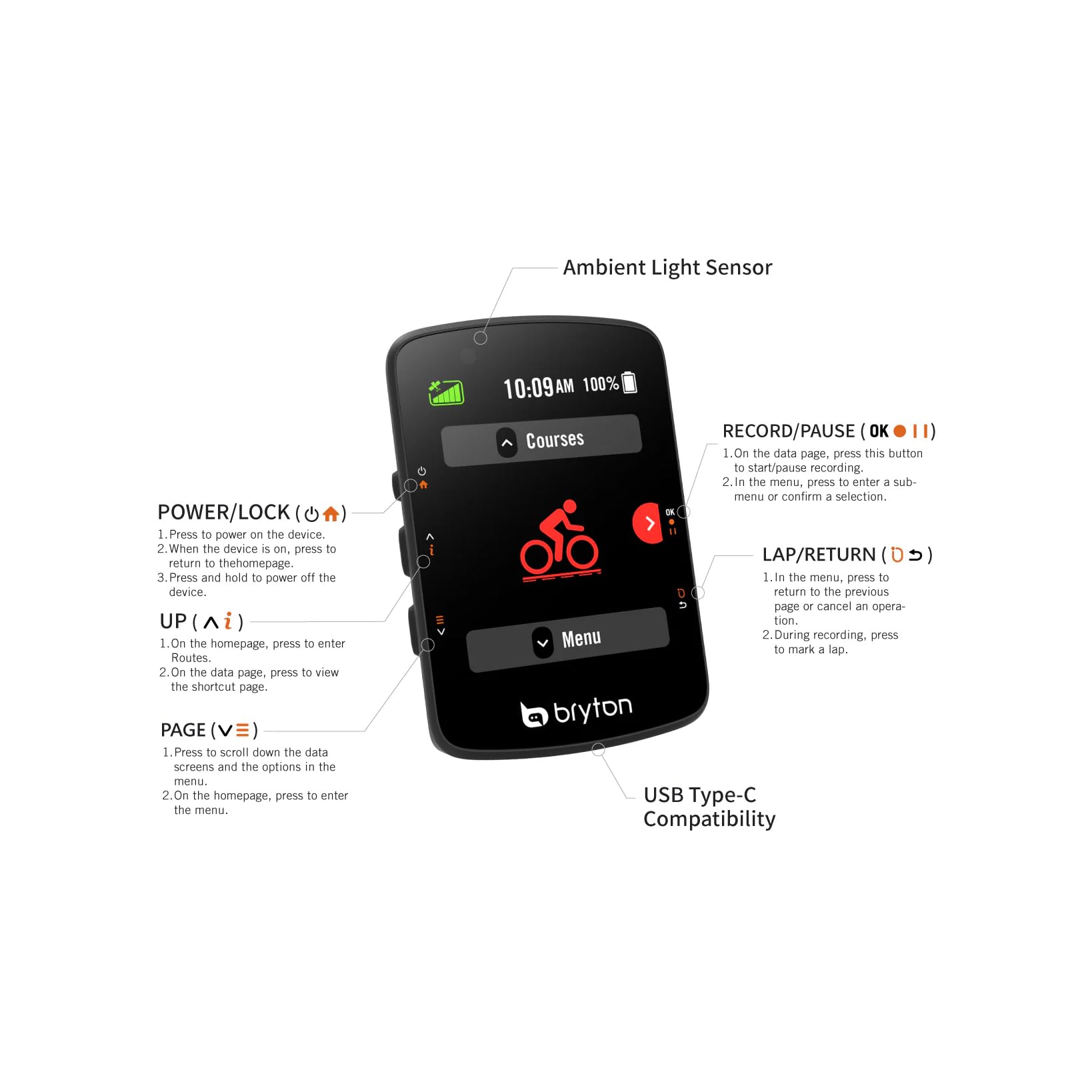 Bryton Ciclocomputer GPS Rider 550D con CAD e HRM