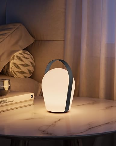 SkyeSong Cordless Lamp for Patio Decor,Patio Lights Outdoor Waterproof IP65,Rechargable 500mAh Li-ion Battery Outdoor Patio Lights,Unique Outdoor Lamp with Ambient Lighting, Table Decor,Charcoal photo 3