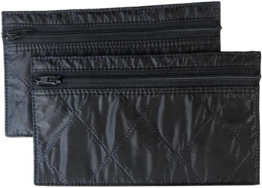 Two Pack of Budgeting Envelopes, Zippered Wallet, Reusable Spending Allowance Cash Envelope System, Nylon Organizer Bag (Small, Black)