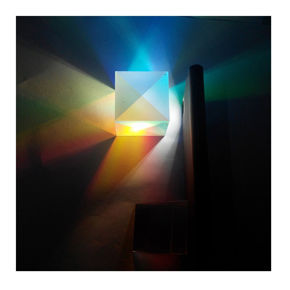 Comidox 15mm Cube Defective Cross Dichroic Prism RGB Combiner Splitter Glass Decoration 2PC