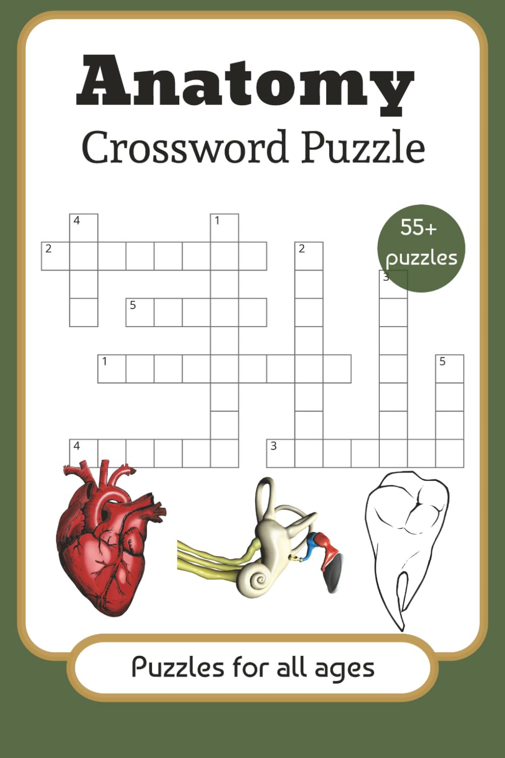 Anatomy Crossword Puzzle: Crossword Puzzle about human body, anatomy puzzles for all ages with easy to read prints | 6x9 inches | 55+ puzzles | Gift for vacation, relaxation, wait time and holidays.