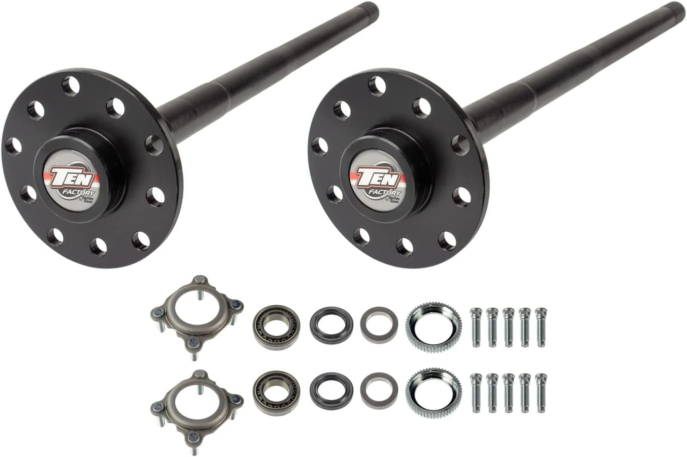 TEN Factory MG22157 Drive Axle Shaft Assembly for Dana 44 JK, 32 Spline, 5 x 5 and 5 x 5.5 Bolt Pattern, Chromoly Left & Right Axles - Fits Jeep Wrangler JK Rubicon, Replaces: G2 96-2052-3-32