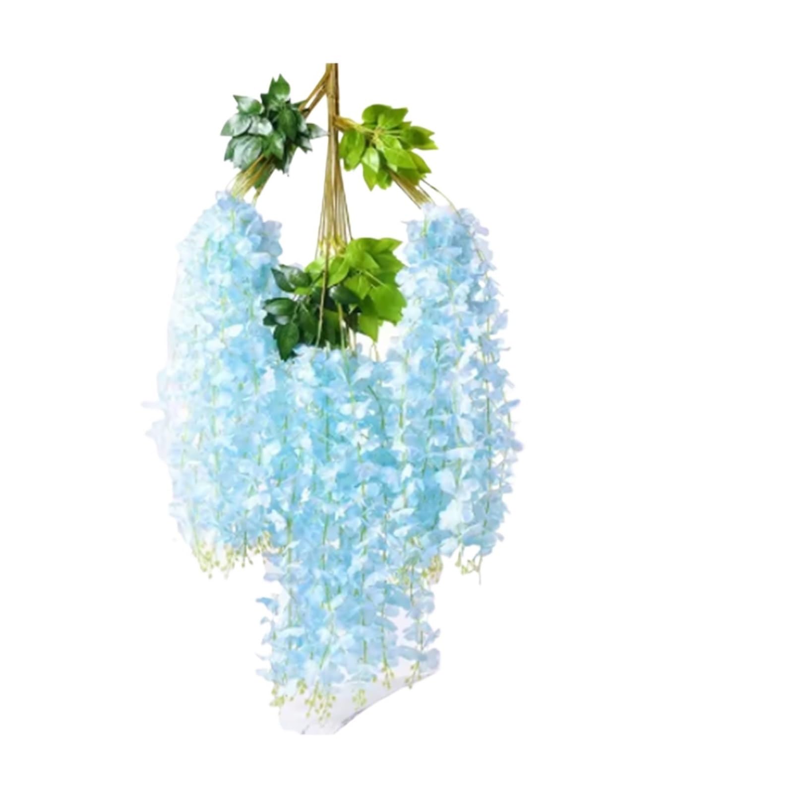 Artificial Flower Vine 12pcs Wisteria Artificial Flowers Vine Wreath Wedding Arch Decoration Leaf Rattan Trailing Silk Flower Ivy Wall Decor Plants(Blue)