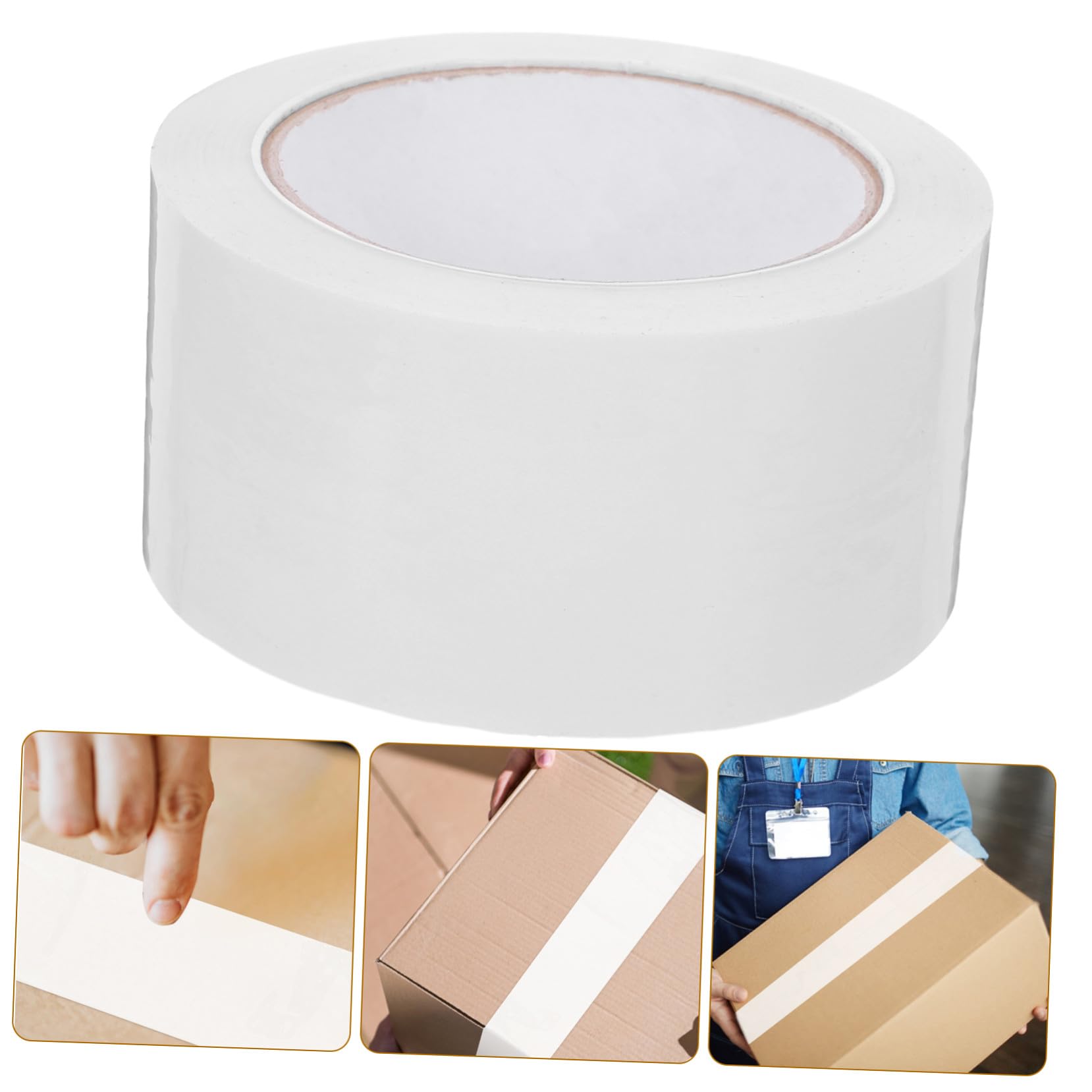 Hohopeti Selbstklebendes Dichtungsband und Wasserbasiertem Klebstoff Weißes Klebeband 3 Rollen 55mm X 91m mit Starkem Opp Material für Innen und Außeneinsatz