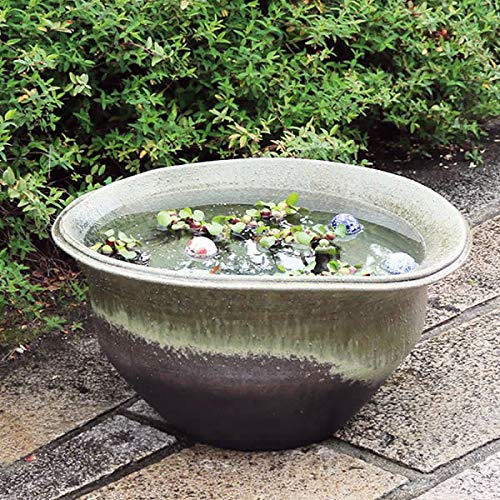 Amazon | 信楽焼 睡蓮鉢【25号手ひねり水鉢 su-0080】すいれん鉢 蓮鉢 