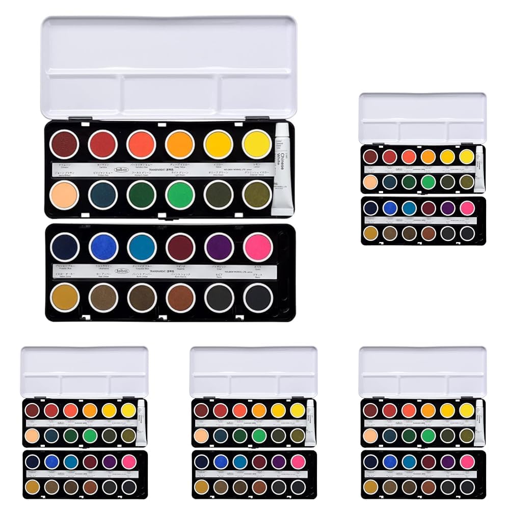 Amazon | ホルベイン 固形水彩絵具 ケーキカラー C012 透明24色セット