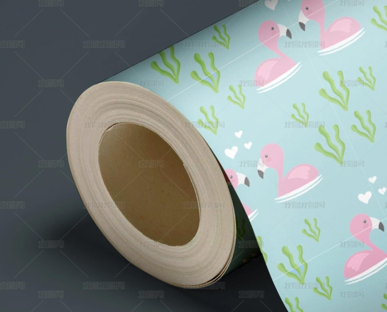 Papier peint flamant rose sur fond bleu pour chambre et salon cosy
