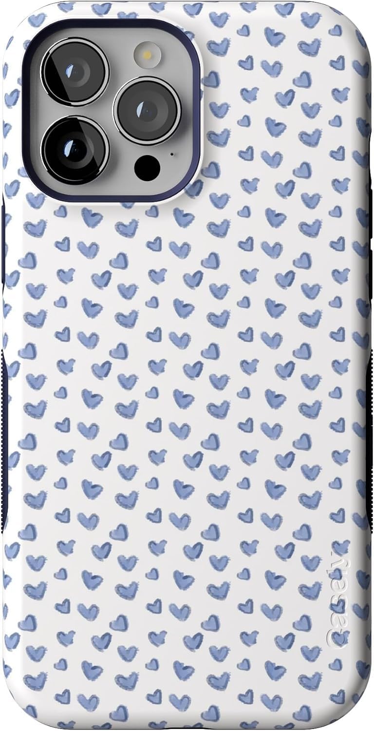 Casely iPhone 13 Pro Max Case | Lovebug | Blue Hearts | Bold Protective Design | Compatible with MagSafe