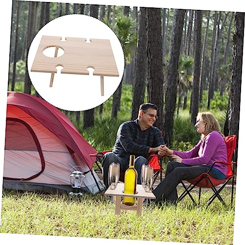 Table pliante de vin extérieure bois portable camping pique-nique