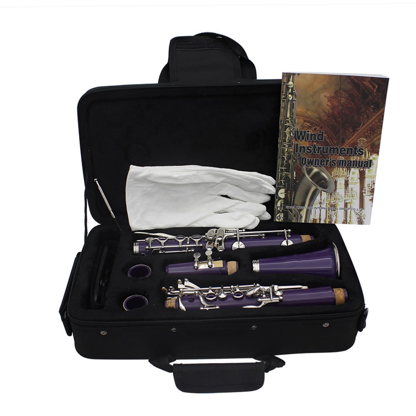 Clarinete BB de 17 Llaves, Instrumento Profesional de Viento de Madera, Diseño de ABS Liviano con Guantes, Tela de Limpieza, Destornillador y Estuche de Almacenamiento