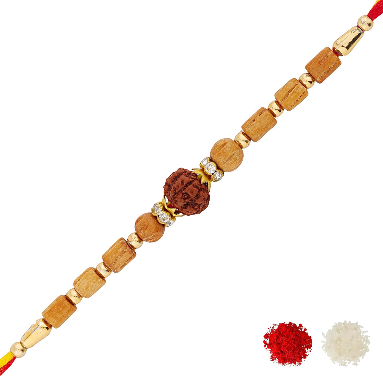 Beaded Rudraksha Thread Rakhi For Brother-image-43