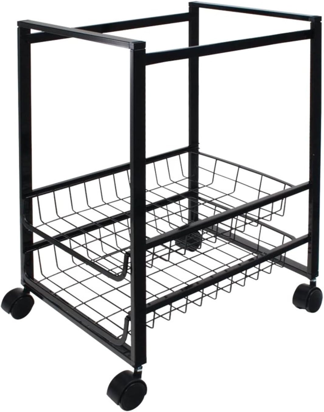 Advantus 34075 Mobile File Cart w/Sliding Baskets, 12 7/8w x 15d x 21 1/8h, Black