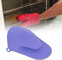 Vista 4 de Cyrank 2 pares de mini guantes de horno, guantes de silicona para horno de cocina, resistentes al calor y al deslizamiento, manoplas de horno