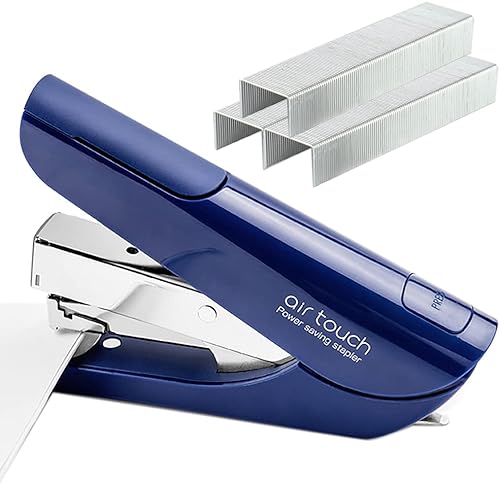 Grapadora de escritorio sin esfuerzo con 2000 grapas, removedor de grapas incorporado, grapadora resistente, grapadora de un solo toque para