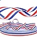 FLOFIA 50M Bobine de Ruban Tricolore 10mm Ruban Satin Bleu Blanc Rouge en Polyester Ruban Noeud en Couleurs du Drapeau Français Décoration DIY pour Emballage Bannière Artisanat Mariage Fête Nationale