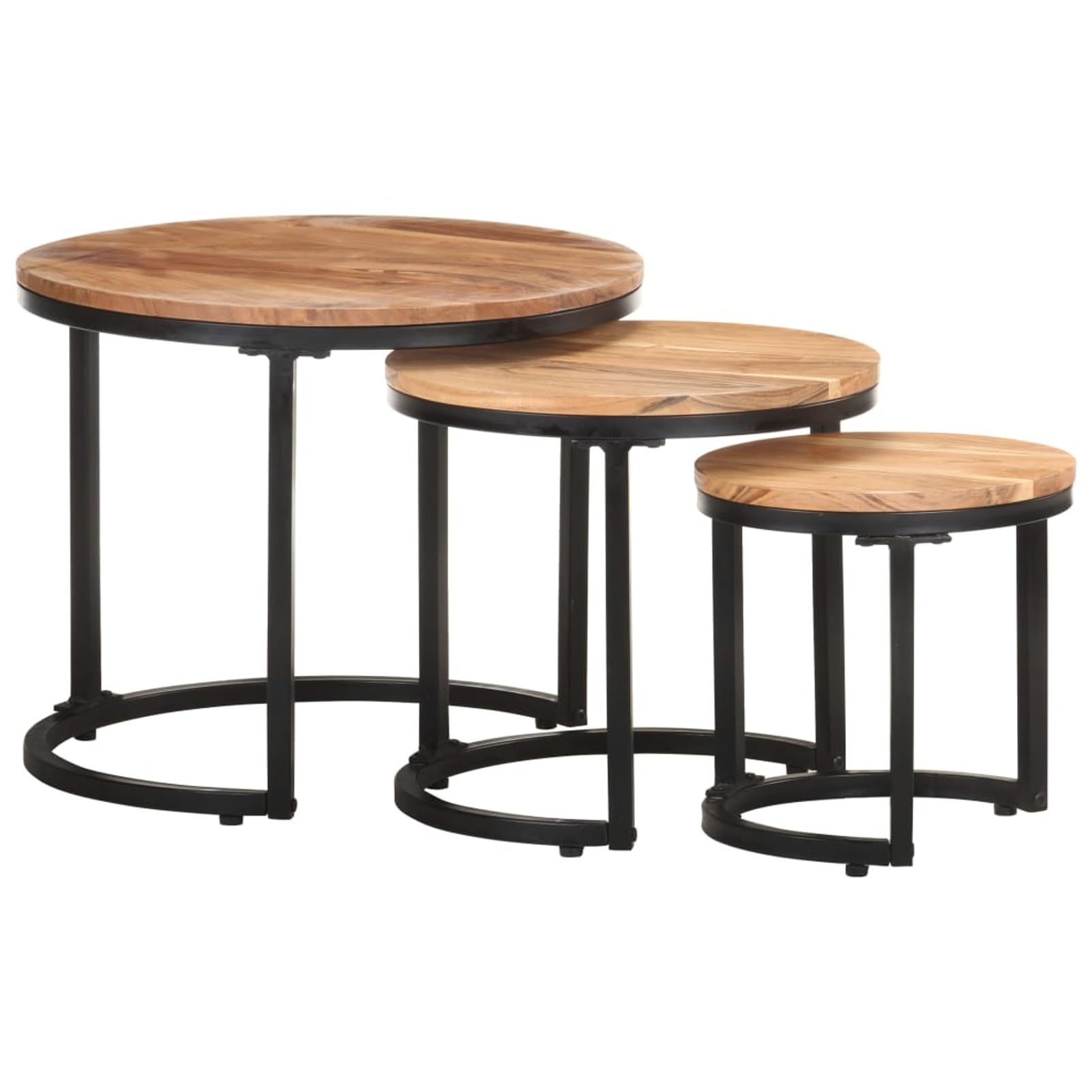 Table de jardin en acacia massif Homgoday, l'élégance durable d'un lot de 3