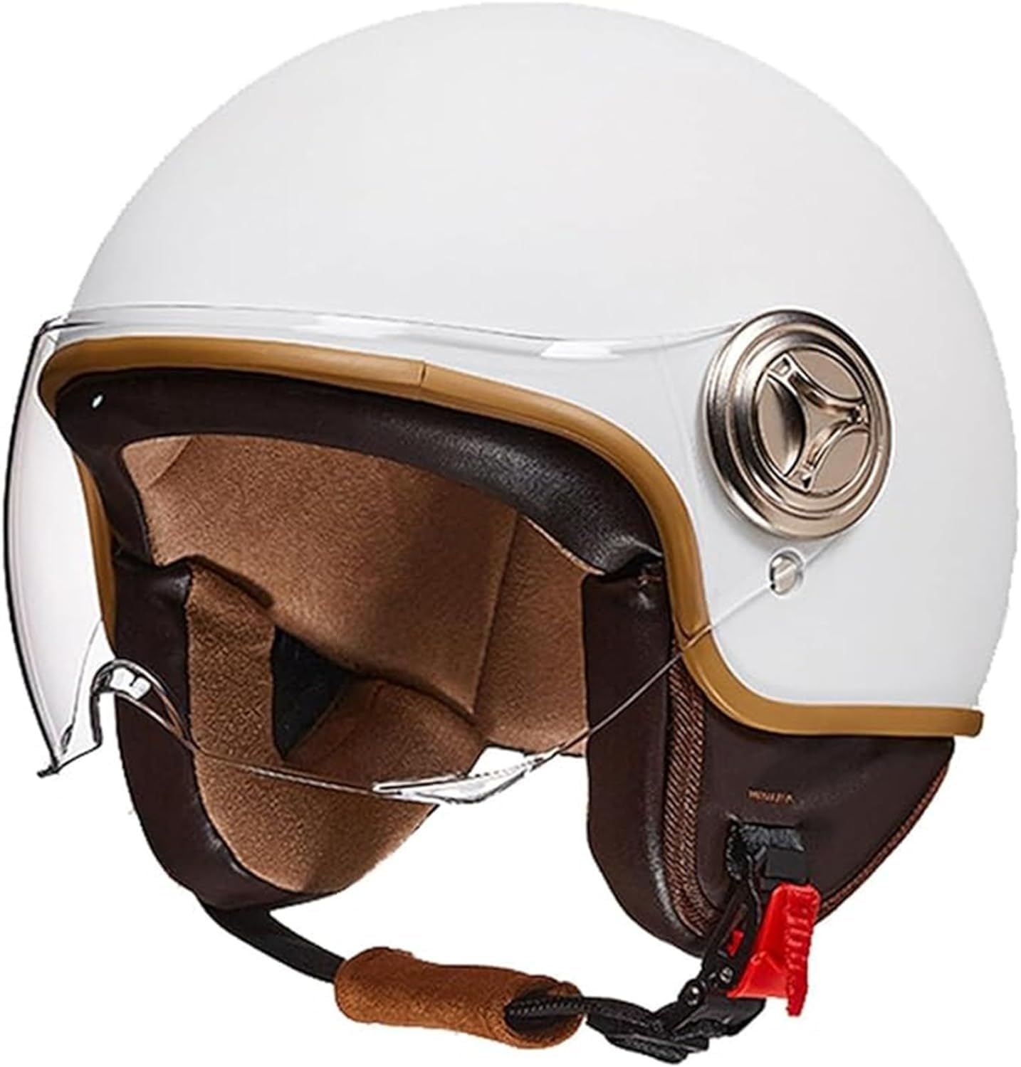 Casco moto aperto mezzo casco omologato con visiera Casco moto stile retrò vintage per bambini giovani uomini donne