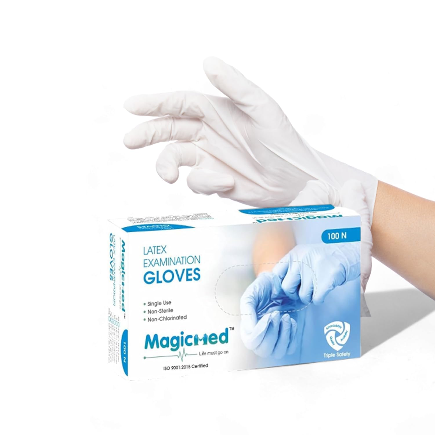 MAGICMED Latex Powdered Examination Disposable Hand Gloves - Medium, White, Pack of 100 | Natural White Latex, Eco-Friendly, Durable, 100-Pack, for Medical, Kitchen, Household Use (B0D3VB3CJW) Amazon Price History, Amazon Price Tracker