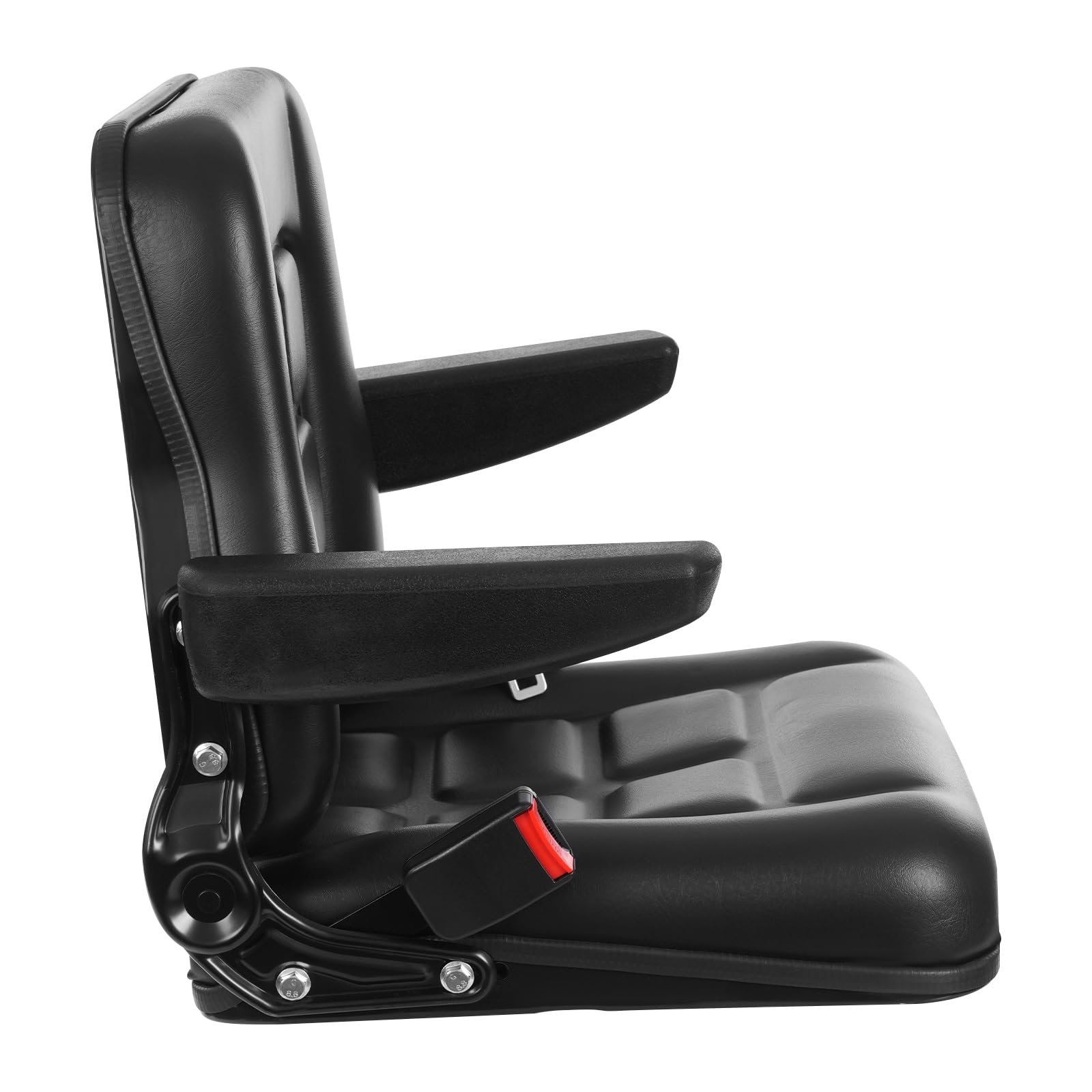 Seggiolino universale per carrello elevatore, sedile trattore con cintura di sicurezza, sedile regolabile in pelle di PVC, sedile del carrello elevatore fino a 100 kg, sedile