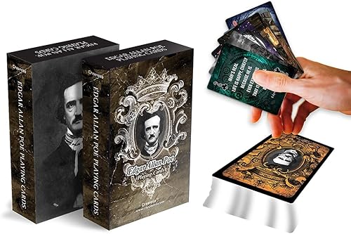 Creanoso Edgar Allan Poe - Juego de cartas (2 cubiertas) - Alimentos temáticos de calidad premium para juegos de apoyo