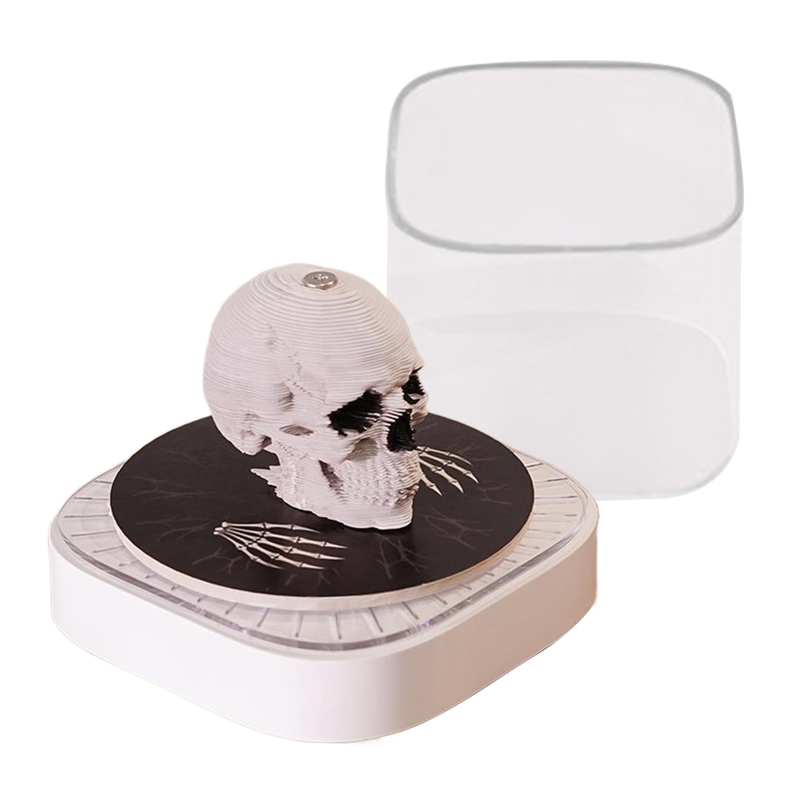 3D Calendar 2026 Time Piece – 3D Skull Shape Tearable Notepad – Paper Sculpture Notepad, for Office Students University Teachers Desk School Meeting Rooms
