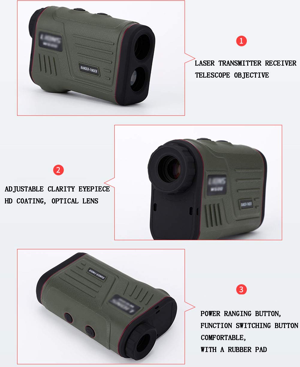 AIZYR Télémètre Laser, Poche Haute Précision Télémètre Laser - La Vitesse/Altimétrie/Mesure d'angle, Antipoussière Et Imperméable, Texture Confortable,600meters