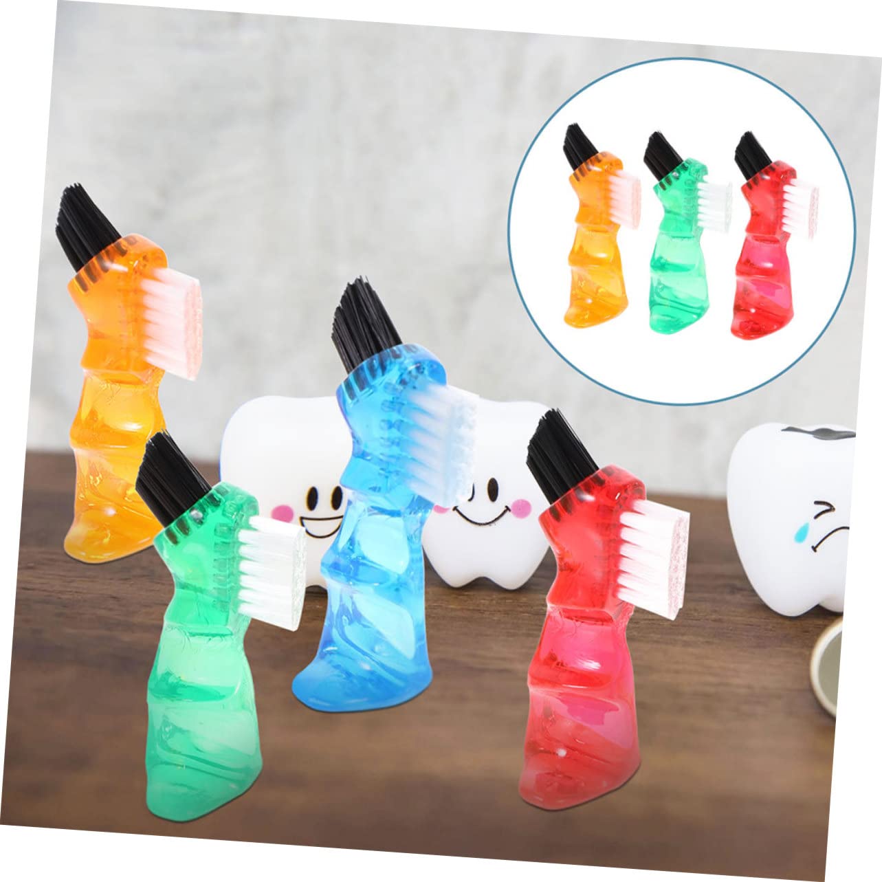 Healvian 15piezas Cepillos De Limpieza De Dentaduras Multi-funcional y Ergonómico Para Higiene Oral El Hogar