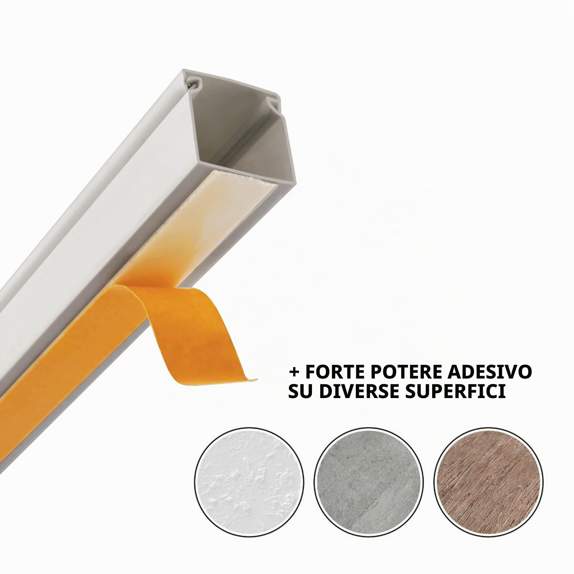 LION Electric Canalina per cavi bianca, autoadesiva, 25 x 25 mm, 12 x 1 m, passacavi per nascondere cavi, con nastro adesivo in schiuma, per scrivania, parete, pavimento