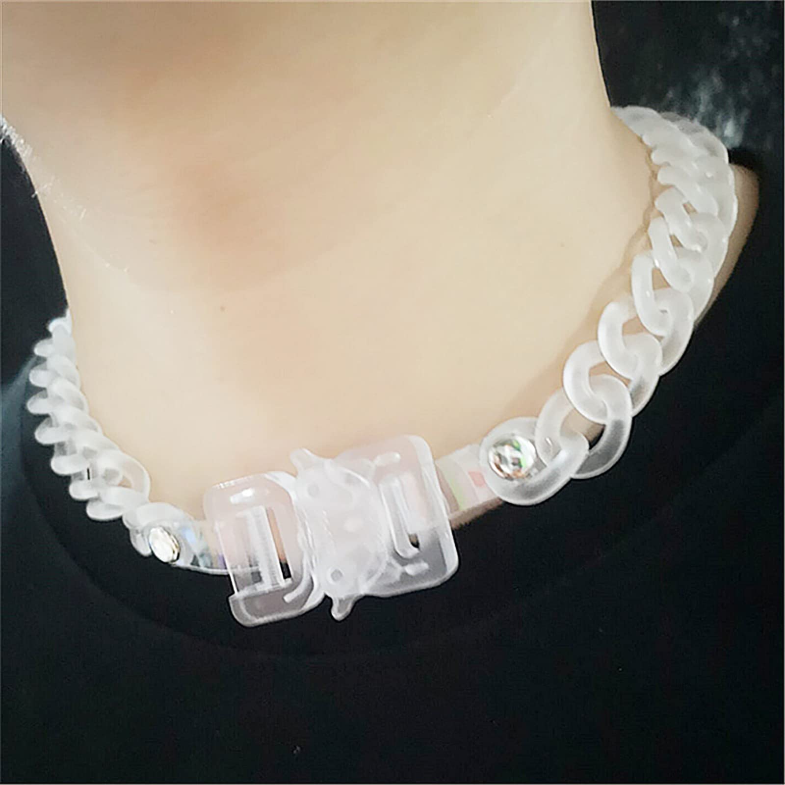 Punk Acrilic Link Catena Chunky Paperclip Collar Collace Collana per Donne Adolescenti Girls Hip Hop Geometric Bar Gioielli Trasparenti