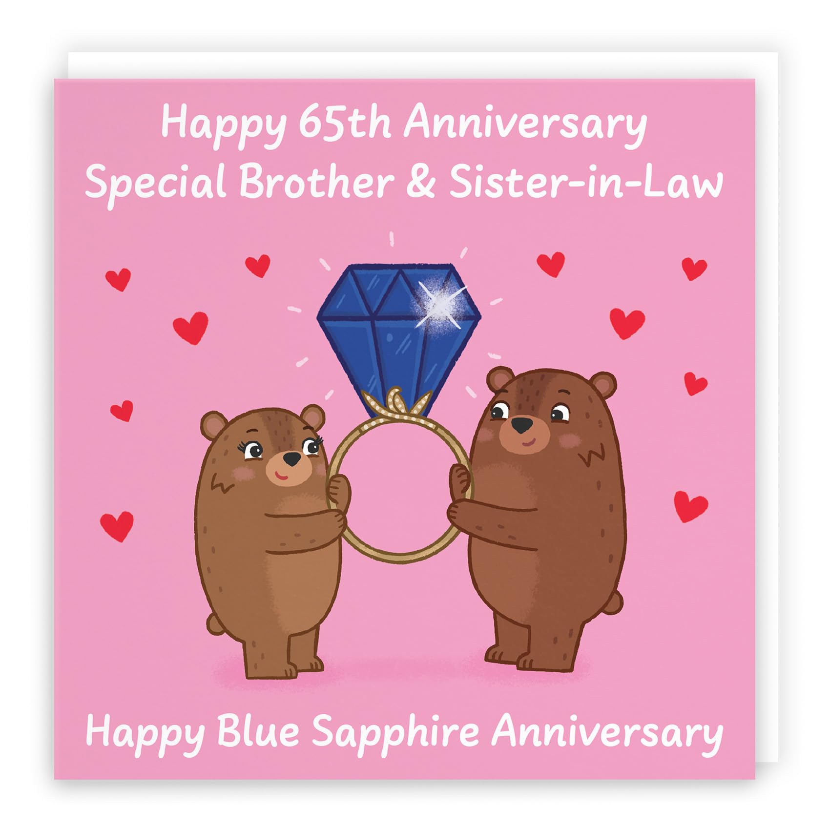 Hunts England, Brother And Sister In Law 65th Anniversary Card, Blue Sapphire Anniversary, 65 Years