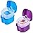 KISEER 2 Pack Colors Denture Bath Case Cup Box Holder Storage Soak Container with Strainer Basket for Travel Cleaning (Light Blue and Purple)