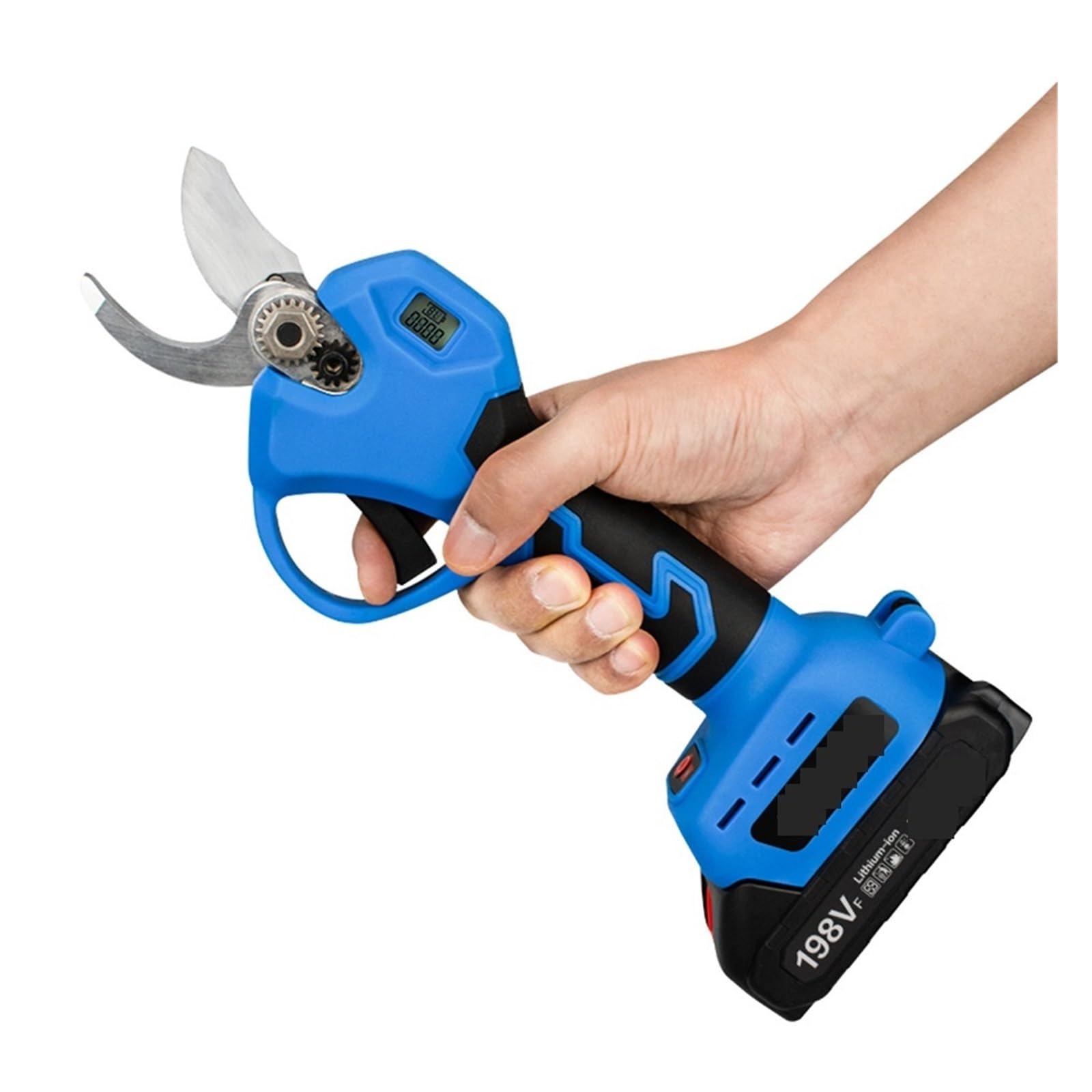 Cesoie da Potatura, Potatore digitale a batteria senza spazzole a 2 marce da 30 mm Cesoia efficiente for alberi frutto Bonsai Potatura rami(No Battery)