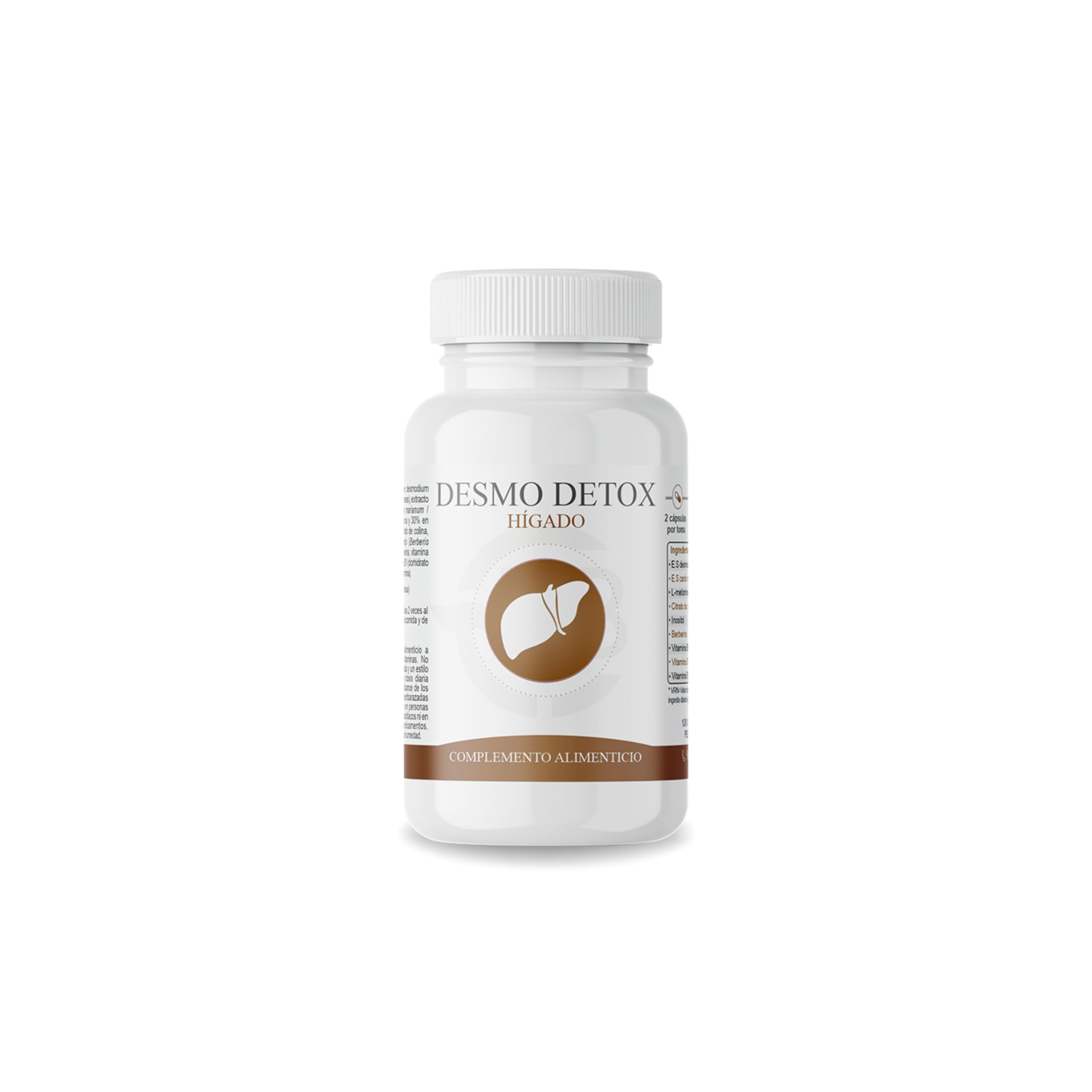 Desmo Detox | Con Desmodium, Cardo Mariano, Colina, Berberina y Vitaminas B | Detox Hepático y Apoyo Metabólico | 120 Cápsulas Vegetales