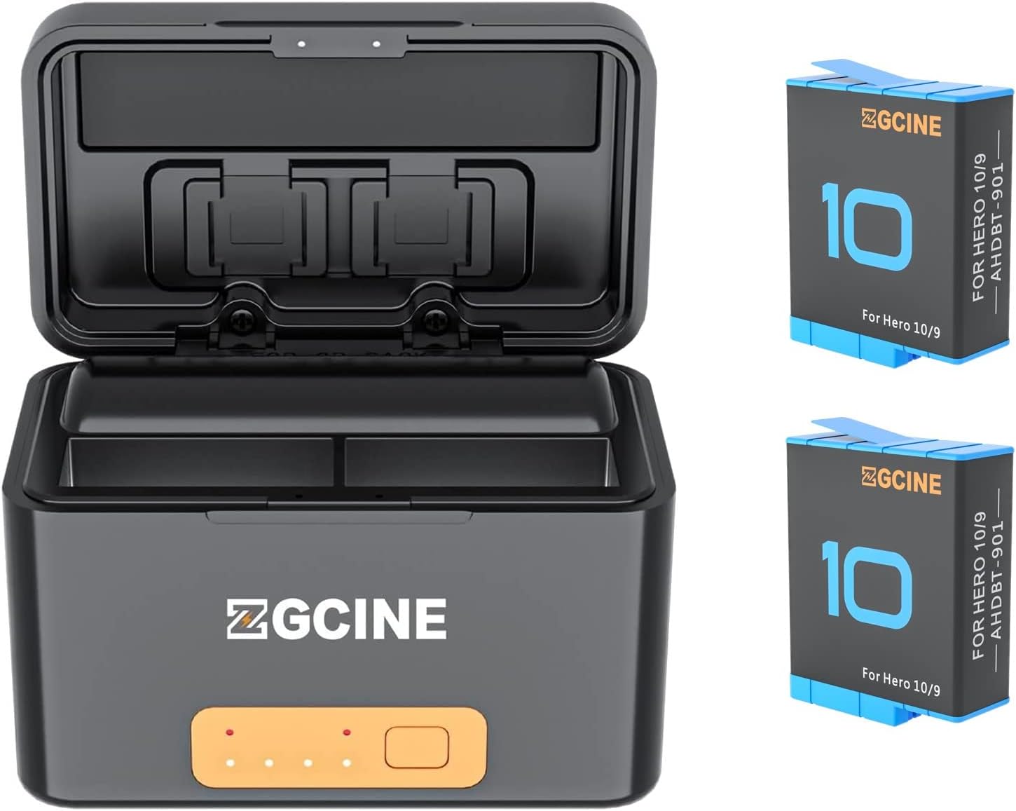 ZGCINE PS G10 Mini KIT2, Includes 2 Batteries for GoPro Hero 11/10/9, Built in Rechargeable 5200mAh Battery Charger Case for GoPro Hero 11/10/9/8/7/6/5 Battery