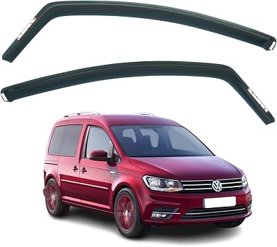Set Of 2 Wind Deflectors Compatible with VOLKSWAGEN CADDY 2015 2016 2017 2018 2019 2020 Models.