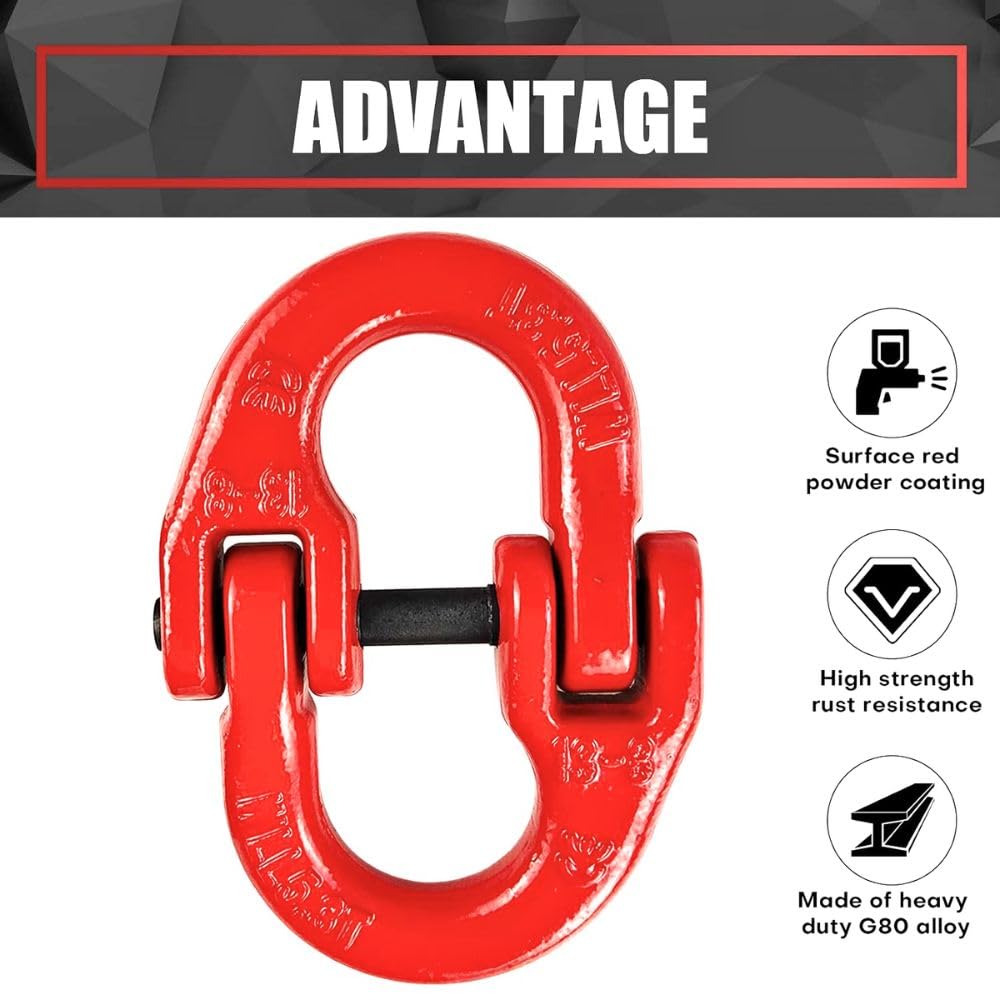 Conclood India Coupling Link (5/16" or 8mm) | Connector link & Hammer lock Chain Connector | Heavy Duty Truck Chain Hitch | Used for lifting heavy loads & material handling industries. 3