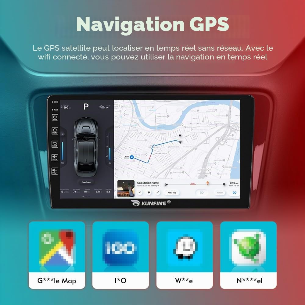 Car CarPlay Android Auto Navigation Stéréo GPS Radio Caméra arrière Display 9" IPS Touchscreen Headunit Tablet Pad Lecteur multimédia pour Chevrolet Aveo 2011-2015, Quad Core 2G+64G