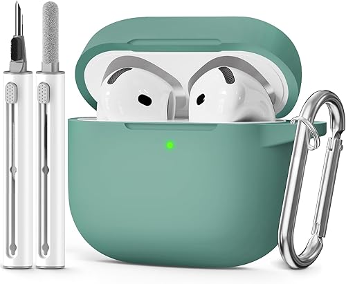 Miniatura 11 de Funda para AirPods 4 2024, viene con kit de limpieza, funda protectora de silicona suave para fundas Apple AirPods de 4ª generación con llavero,