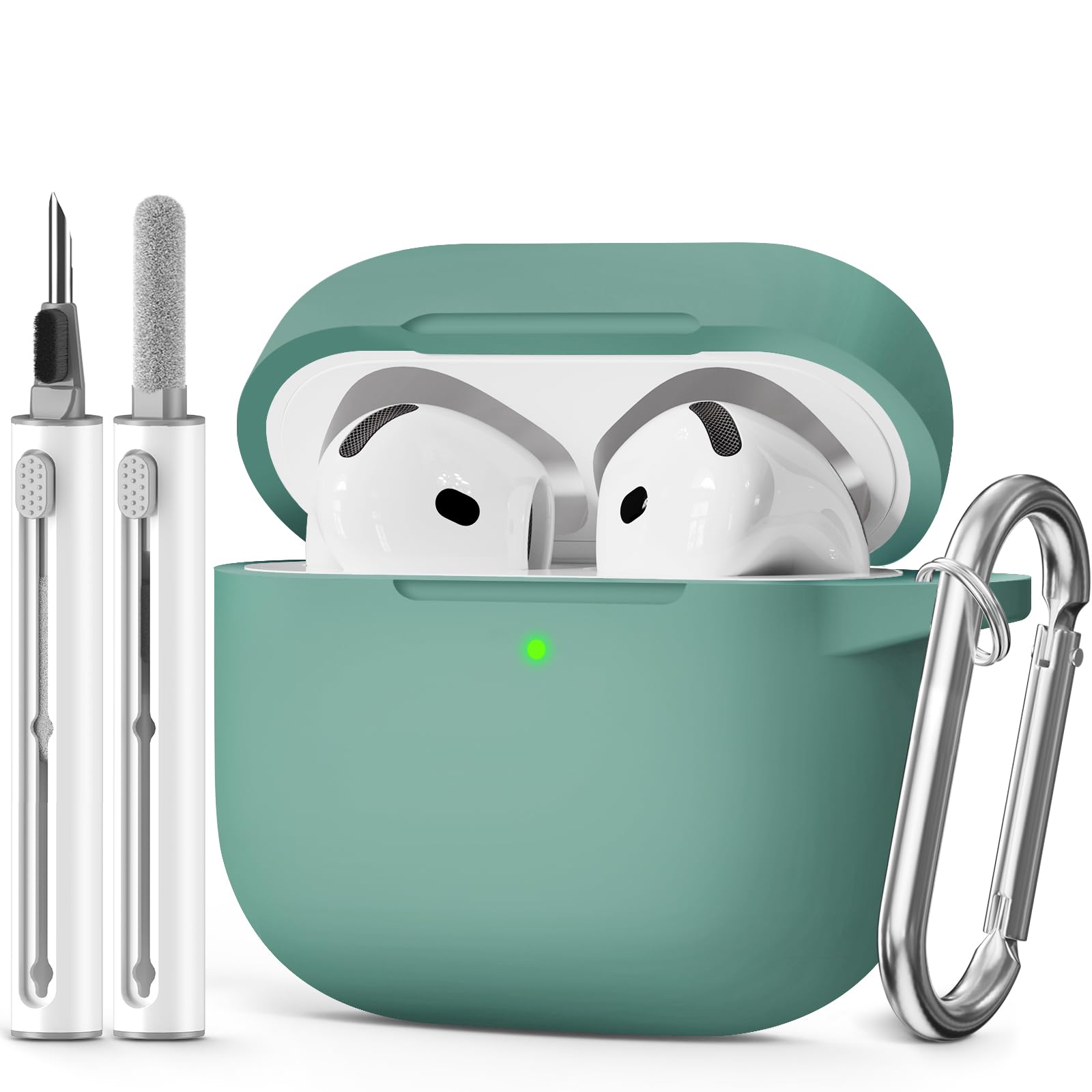 for AirPods 4 Case 2024 Come with Cleaner Kit Soft Silicone Protective Cover for Apple AirPods 4th Generation