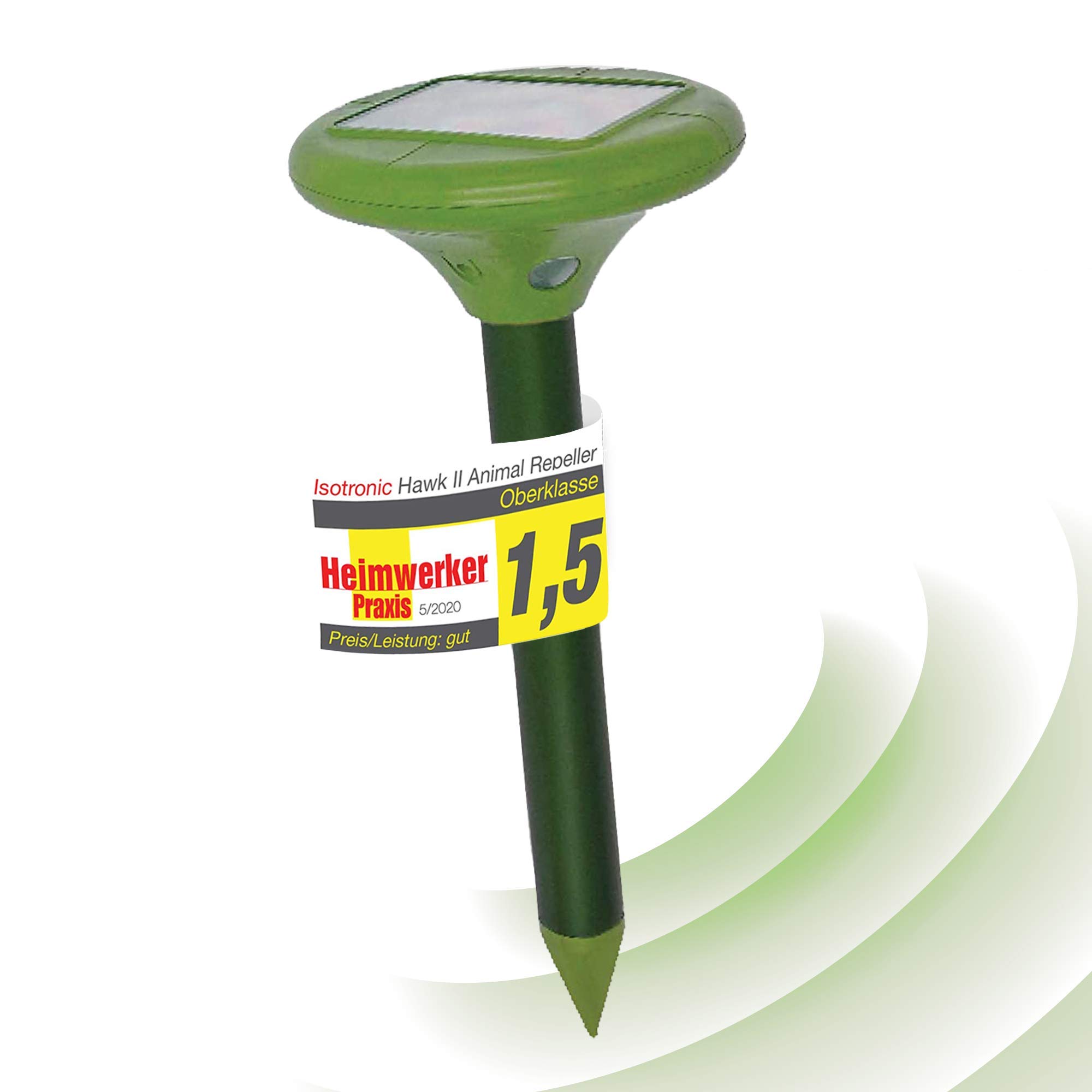 ISOTRONIC Solar Mole Scarer, Effective Vibrasonic Deterrent against Mole, Mouse, Rat, Ant, Vole, Snake - High Frequency Outdoor Repeller - Pack of 1 Pcs.