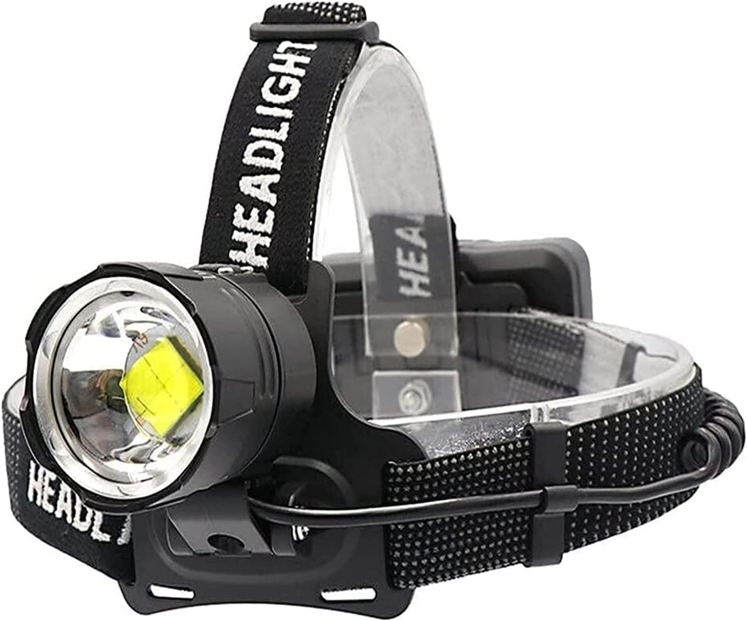 QFGVMXBWKZH Head Torch Headlamp， LED Headlamp Camping Bright Outdoor Adjustable Angle USB Charging Zoomable