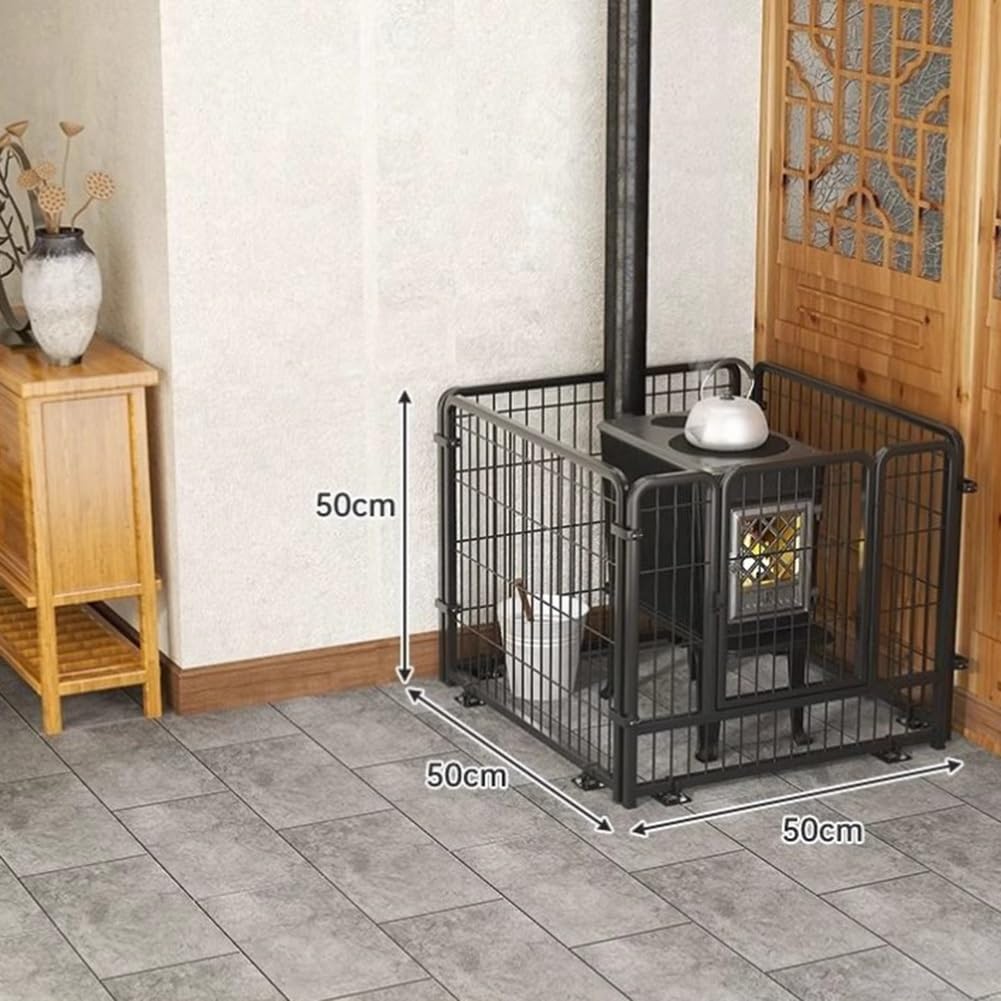 Protector térmico de seguridad para estufas, cubierta de malla completa para dispositivos de calefacción, rejilla de protección contra quemaduras, barrera de seguridad para horno doméstico (negro, 50