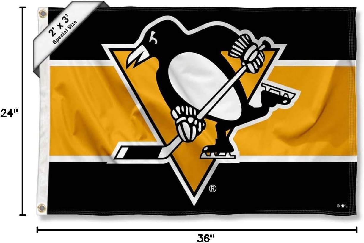 Pittsburgh Penguins Small 2x3 Foot Banner Flag - Image 6