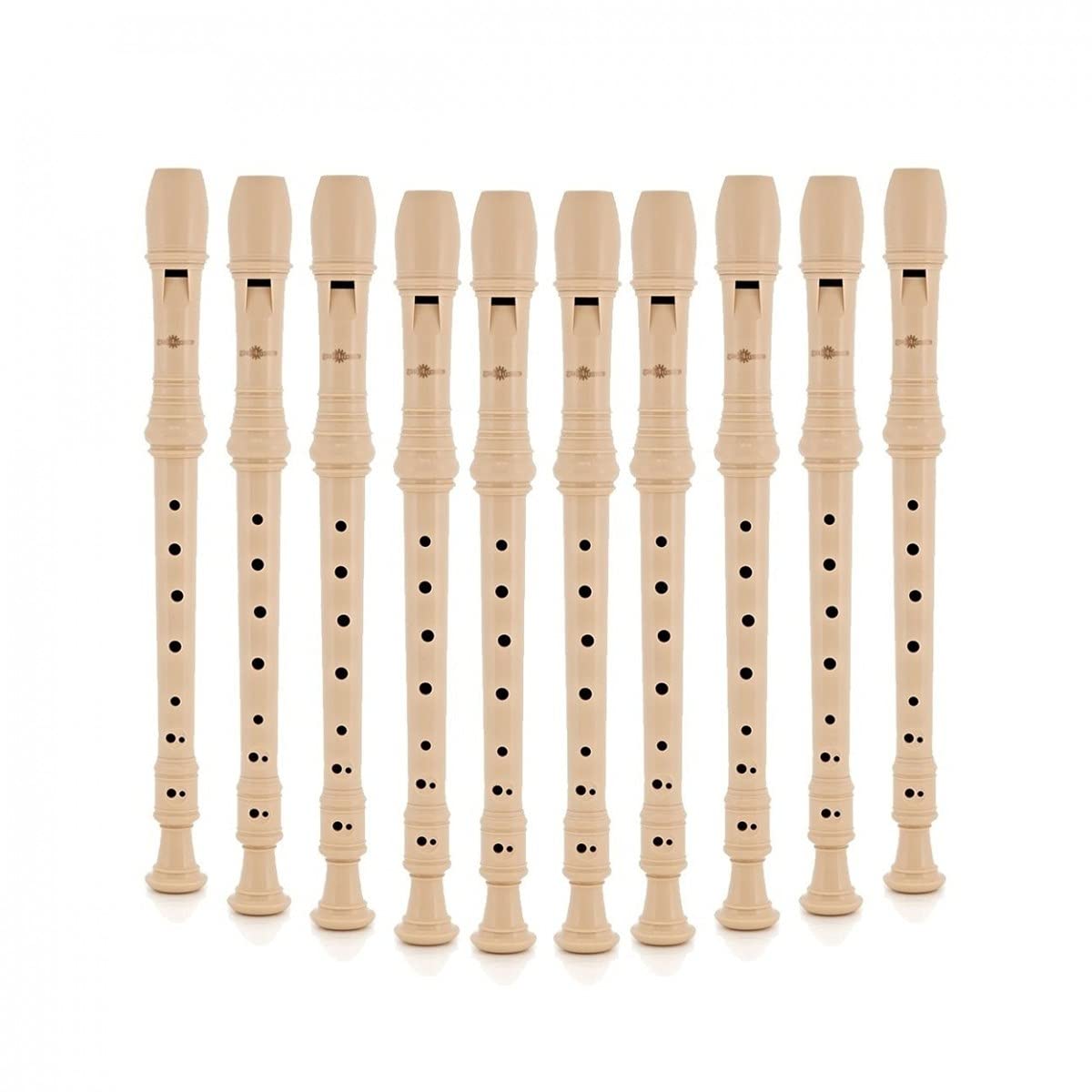 Gear4music Flûtes à Bec Soprano Lot de 10, Instruments pour Débutants avec Écouvillons de Nettoyage