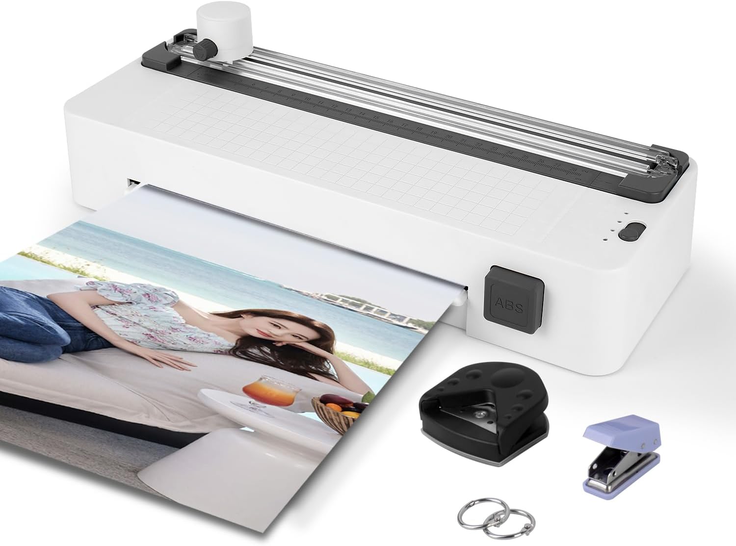 ZEQUAN 10-in-1 A4 Laminator Machine - 9 Inch Cold & Thermal Laminator with 30 Laminating Sheets, 3-in-1 Paper Cutter, Corner Rounder, Paper Punch for Documents, Photos, Crafting