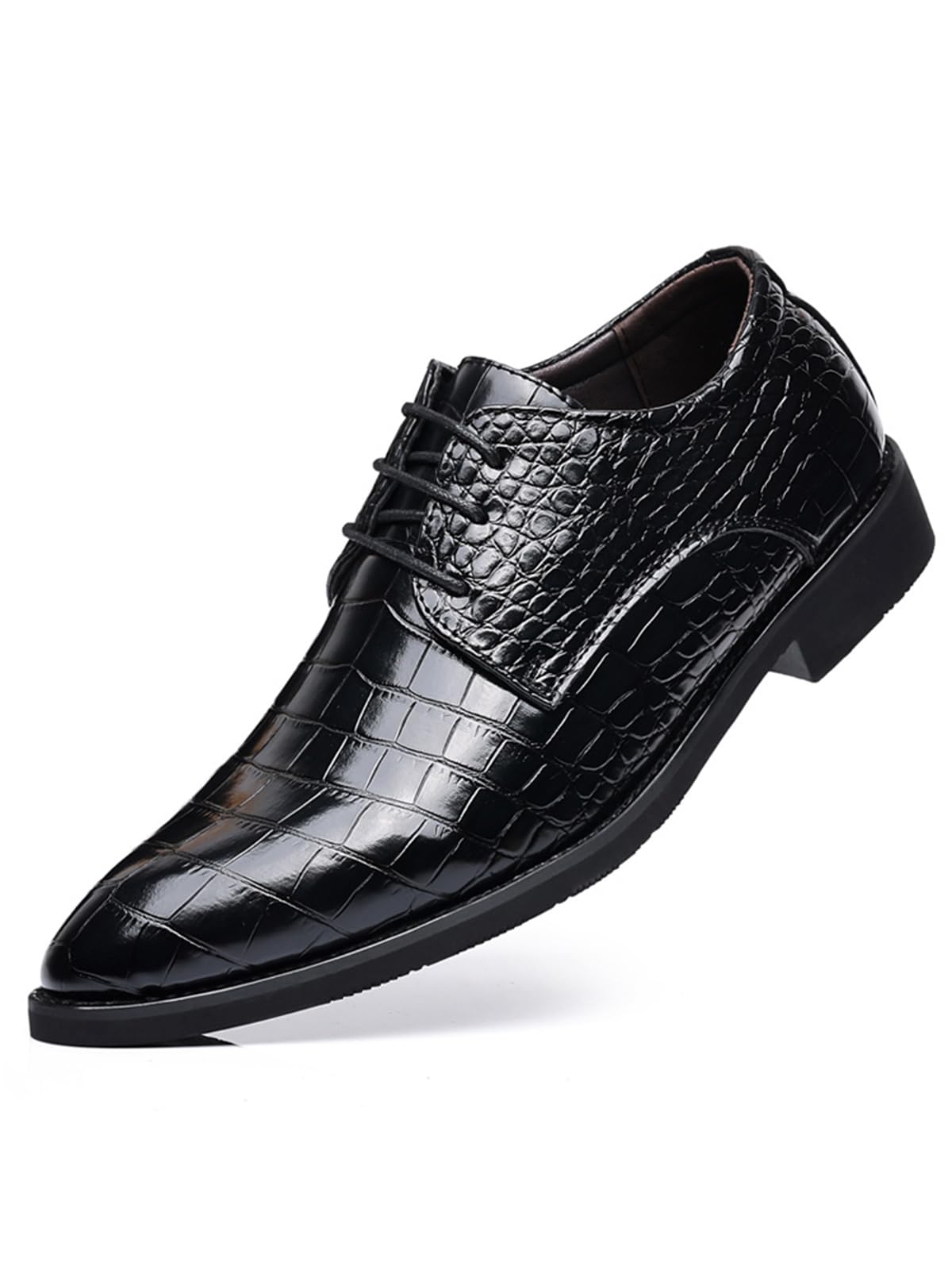Mens Retro Crocodile Print Dress Shoes Modern Formal Business Oxford Casual Leather Shoes