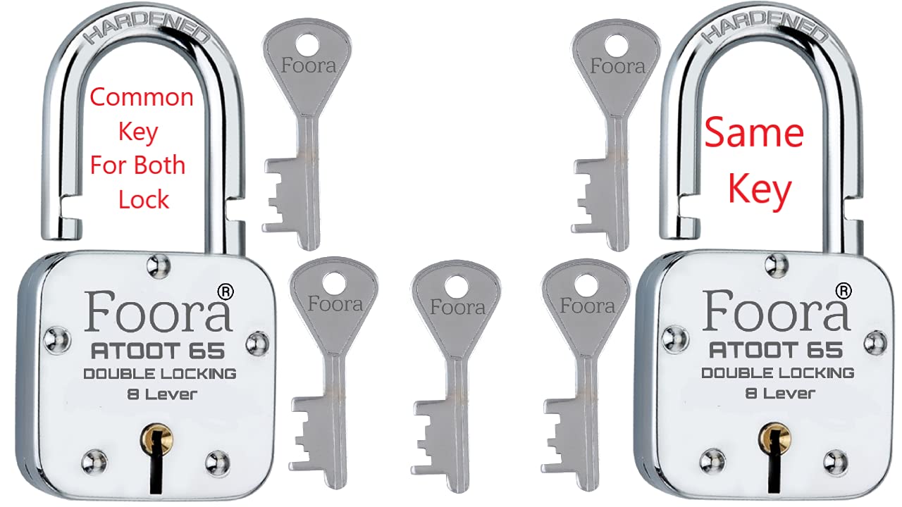 Foora Atoot 65 – Door Lock Set for Home & Shop | 2 Locks with Common Key | Same Key Lock Set(Common Key atoot 65)-image-18