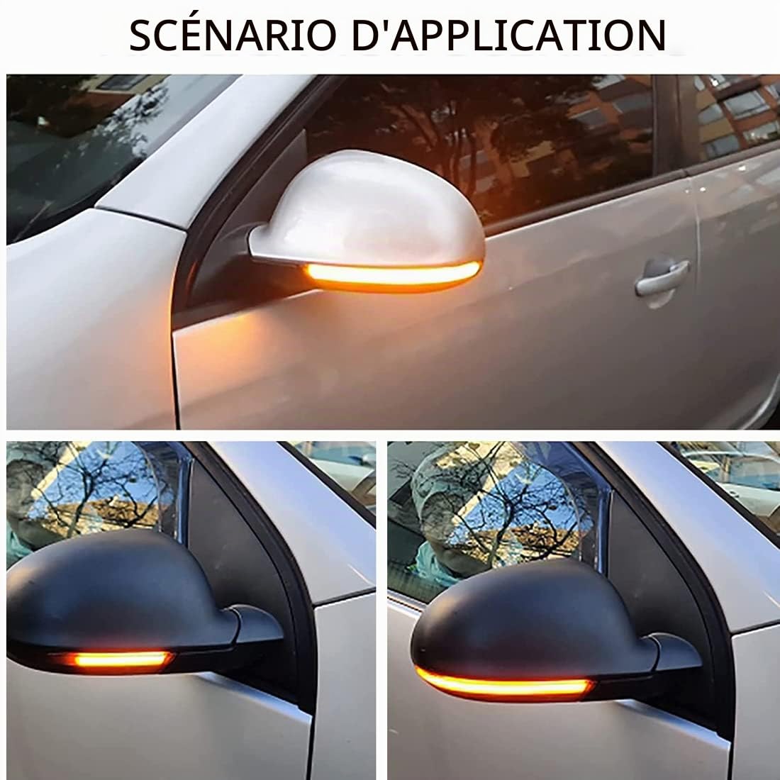 Clignotant dynamique rétroviseur avec lentille fumée clignotant LED clignotant clignotant compatible avec Volkswagen VW GOLF 5 Jetta MK5 Passat B6 B5.5 EOS