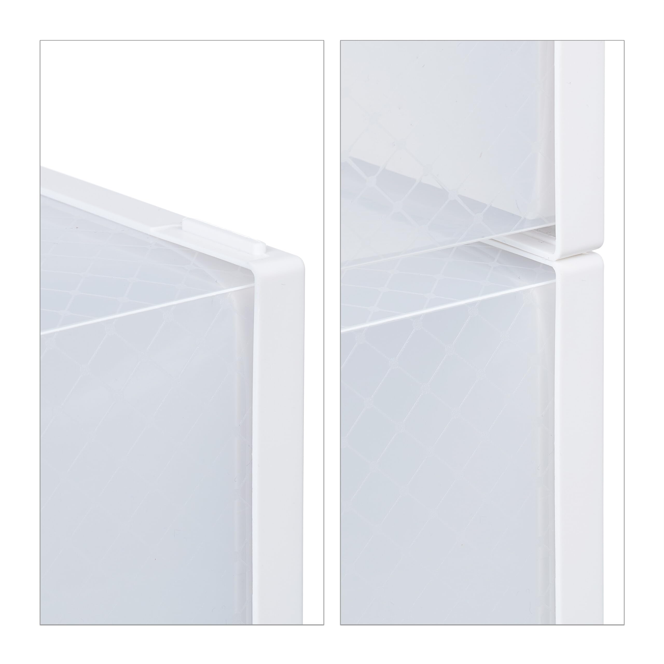 Relaxdays Pack 12 Cajas Zapatos Apilables, Calzado hasta Talle 45, Orificios de Ventilacón, Plástico, Transparente