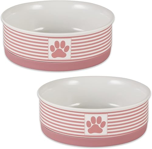 Miniatura 12 de DII Hueso seco Bol mascota de cerámica para comida & agua, con borde de silicona para antideslizante Pequeño, Mediano, Grande Perros y Gatos, L,